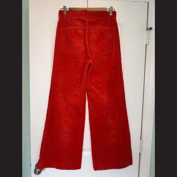 Massimo Dutti Rust Corduroy Wide Leg Pants Size 6 - Picture 2 of 2